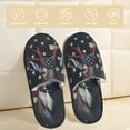 thumbnail image 2 of Fotbe Vintage American Deer Pattern Women's Fuzzy Slippers Plush Slippers Fluffy Winter House Shoes Indoor and Outdoor-Medium, 2 of 8