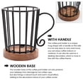 thumbnail image 4 of Coffee Pod Holder K Cup Organizer, K Cup Holders for Counter Coffee Pods Storage Organizer Coffee Decor For Coffee Bar, Black Wire Kup Storage with Wooden Base (Natural+Black), 4 of 8