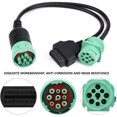 thumbnail image 5 of Adaptador para camión, J1939 Interfaz OBD2 de 9 pines Cable en Y para camión Adaptador OBDII Divisor en Y para camión 16 pines macho a hembra, Cable en Y para camión con interfaz OBD2 de 9 pines - J19, 5 of 5