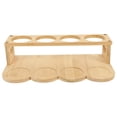 thumbnail image 3 of Raindrops 2pcs Double Tier Round Hole Bamboo Oilcan Rack Kitchen Seasoning Jar Organizer Display Shelf, 3 of 8