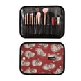 thumbnail image 6 of 3-Piece Travel Toiletry Bag Set, Hanging Wash Bag with Makeup Bag & Brush Case,Waterproof Cosmetic Organizer for Travel, Gym & Home Retro-style Santa Claus Faces, 6 of 10