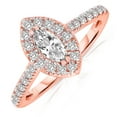 thumbnail image 2 of Half Carat Marquise cut Halo Diamond Engagement Ring in Rose Gold, 2 of 2