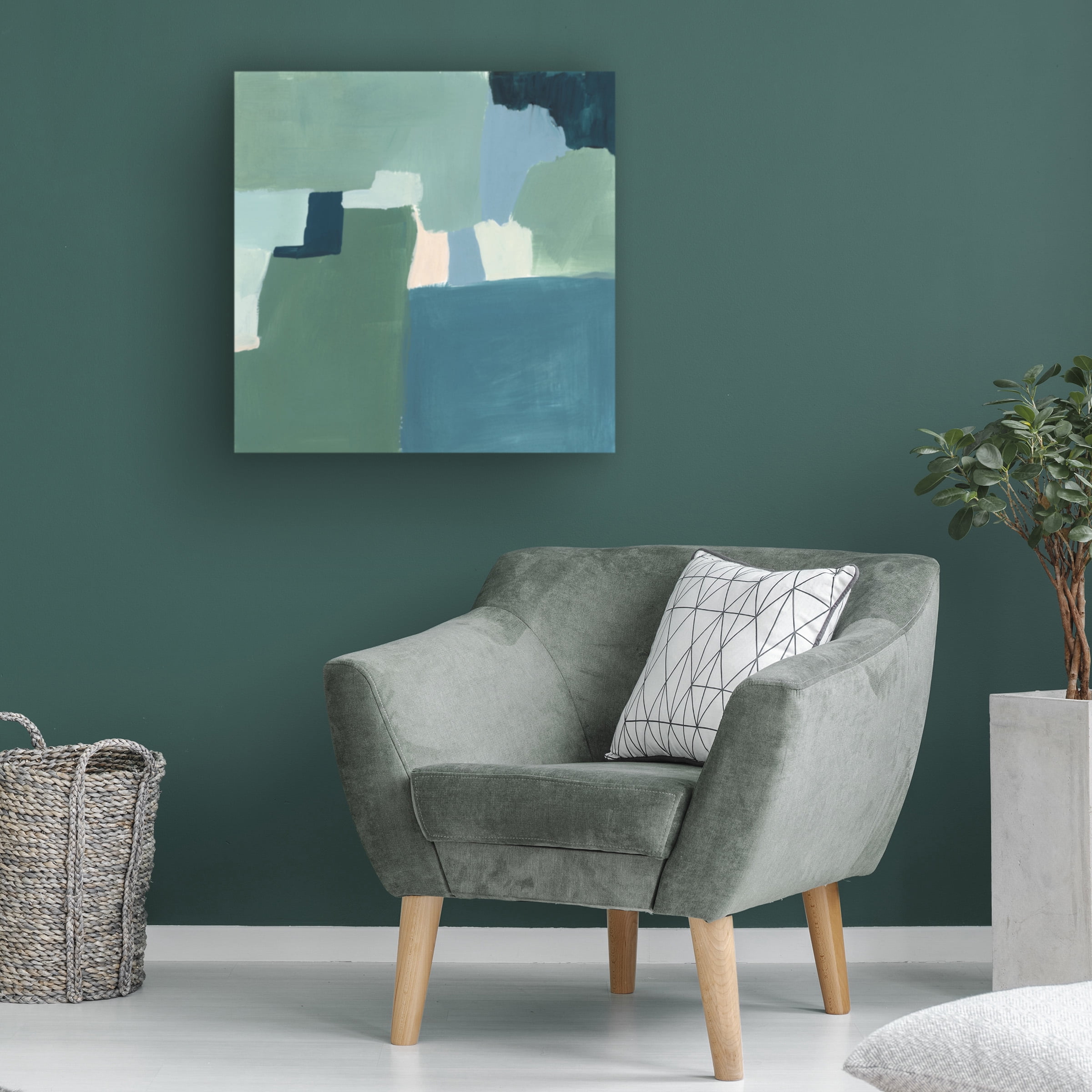 Victoria Barnes 'Teal and Sage I' Canvas Art