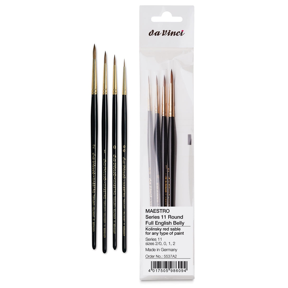 Da Vinci Maestro Kolinsky Brushes - Full Belly Rounds, Set of Short - Walmart.com