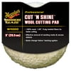 Meguiar's Wool Cut 'n Shine Pad, 8 in. Wool Buffing Pad, Removing Paint Imperfections, 1 Pad Total