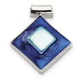 thumbnail image 1 of Pendentif en Forme de Diamant en Verre Dichroïque Bleu 925 Argent Sterling, 1 of 1