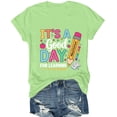 thumbnail image 7 of Fnhpitd First Day of School Teacher Shirt Women Teacher Life T-Shirt Back to School Teachers Appreciation Gift Tee Top Green,S, 7 of 7