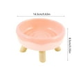 thumbnail image 3 of Pet Bowl, Czzoypi Elevated Donut Shaped Cat Dish, Non-Tip Four Legged Design Large Diameter Water Food Bowl for Neck Protection, Pink, 3 of 6