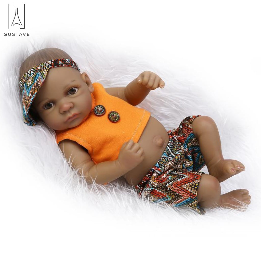 11"Handmade Reborn Newborn Mini Baby Doll Full Soft Silicone Vinyl Bath Boy Toy 