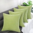 thumbnail image 3 of 4-pcs Decoratiove Throw Cushion Pillow Covers Light Green 20"x20", 3 of 8