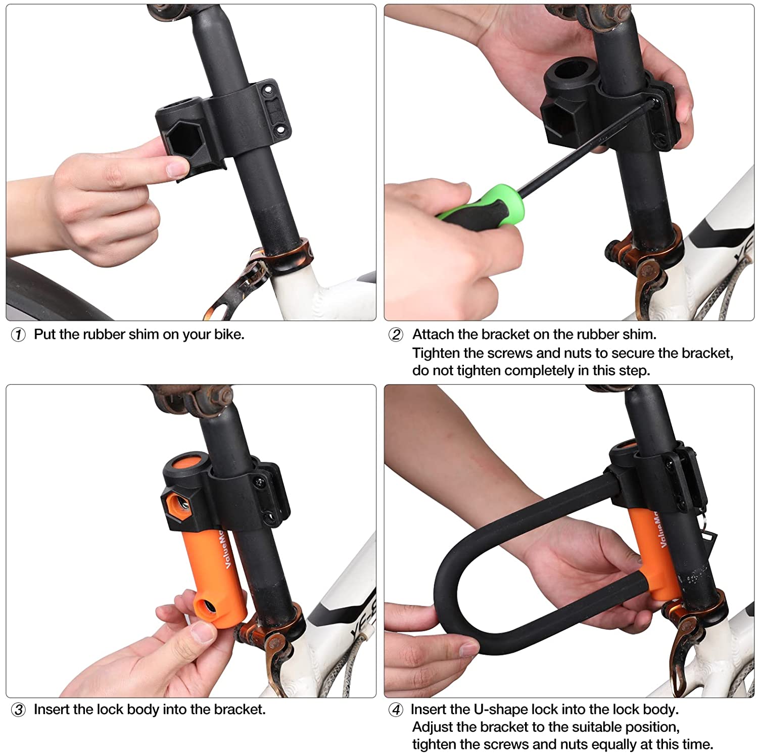 ValueMax Bike U-Lock Set with Cable and Mounting Bracket photo 4