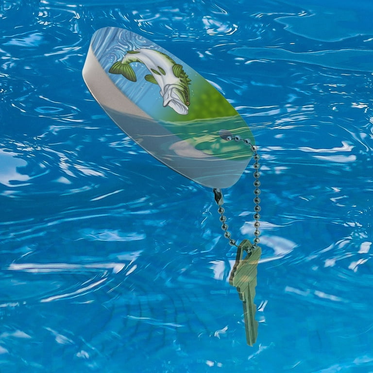 Bass Fish Jumping out of Water Fishing Floating Foam Keychain Fishing Boat  Buoy Key Float