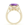 thumbnail image 2 of ANGARA Natural Classic Round 5.5 ct Amethyst Halo Ring with Diamonds in 14K Yellow Gold for Women (Size-12mm) | February Birthstone, Anniversary, Jewelry Gift for Women | Natural Amethyst Ring, 2 of 7