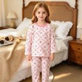 thumbnail image 2 of TOWED22 Toddler Pajamas Boys Girls Pyjamas 2pcs Long Sleeves Pjs Sets for Kids Fall Winter Sleepwears 3 6 9 12 18 24 Months 2 3 4 5 6 7 8 9 Years(Pink,3-4 Y), 2 of 7