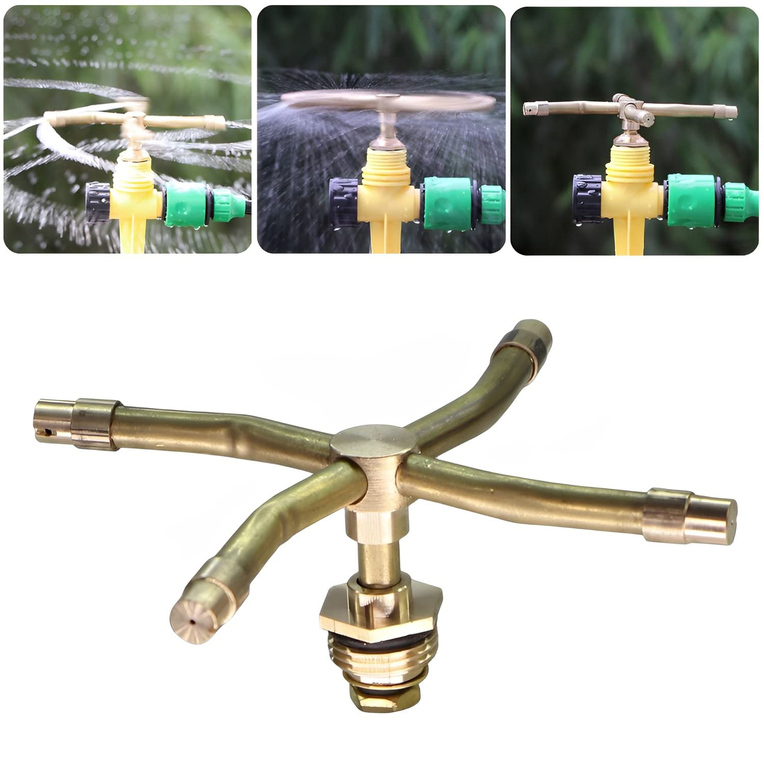 Water Sprinkler for Yard, 2/3/4 Arm Automatic Rotary Sprayer, 360