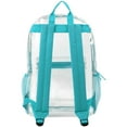 thumbnail image 5 of 24 Pack of Bulk Wholesale Heavy Duty 17 Inch Clear Transparent Color Trimmed Stadium Approved Backpack in Teal Blue, 5 of 7
