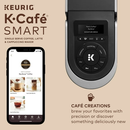 Keurig - K-Cafe SMART Single-Serve Coffee Maker and Latte Machine with WiFi Compatibility - Black