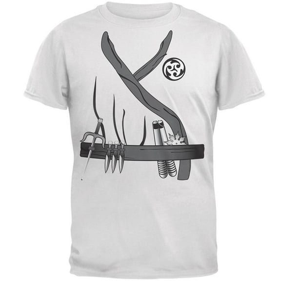 Halloween Ninja Assassin Costume Mens Soft T Shirt White MD