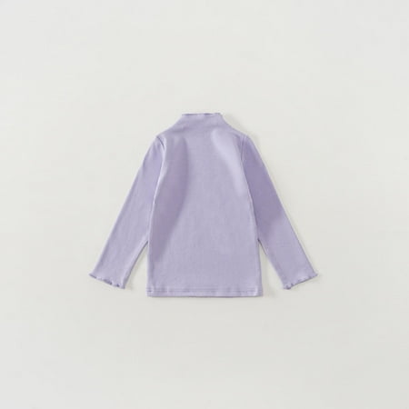 

ATOGUTA Shirt Kids Toddlers Soft Crewneck Tee Kids Basic Long-Sleeve T-Shirts Top Purple Size 1T-10
