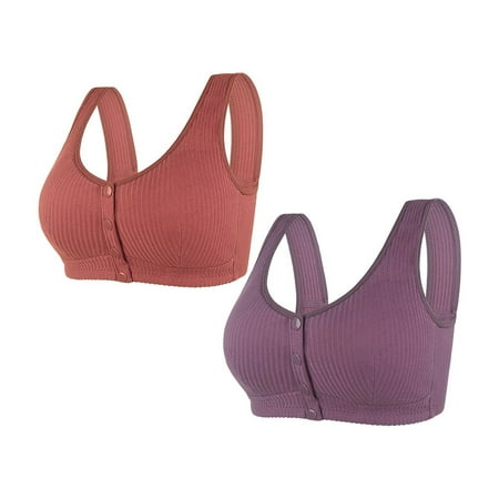 Pavied Nursing Bras Wireless Bras Push Up Bra Womens No Ring Front Close Bra T Back Plus Size Seamless Unlined Bra For Large Bust Front Closure Bras Seamless Bras Black 3XL