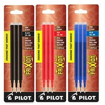 Pilot Gel Ink Refill for FriXion Erasable Gel Pen Fine Black-Red-Blue 9-Pack