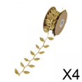 thumbnail image 1 of 4 Cintas Navideñas de 32,80 Pies Soledad Cuerda Decorativa Para Envolver Regalos Hojas Doradas, 1 of 10