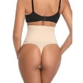 thumbnail image 6 of Joyshaper Women Tummy Control Shapewear High Waist Thong Underwear Slimming Body Shaper Panty Beige XL, 6 of 7