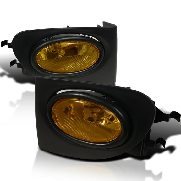 Spec-D Tuning Yellow Lens Fog Lights   H11 Bulbs   Switch Included Compatible with 2002-2005 Honda Civic 3Dr Hatch Si L R Pair Assembly
