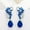 Type 3, variant on Royal Blue CZ Stone Leaf Long Heart Flower Dangle Drop Earrings for Women Party
