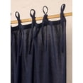 thumbnail image 5 of The Art Box Tie Top Linen Curtains Solid Dark Blue 35w x 84l inch Curtains Living Room Bedroom Drapes Gauze Linen Blended Farmhouse Curtains Pack of 2, 5 of 7