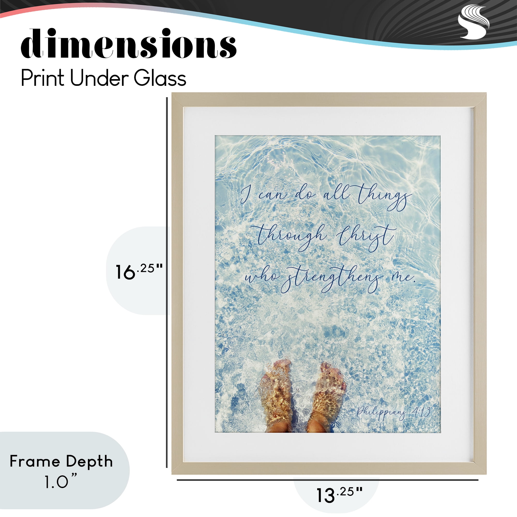 Stupell Industries I Can Do All Things Birch Framed Print Under Glass, design by Sarah Jane