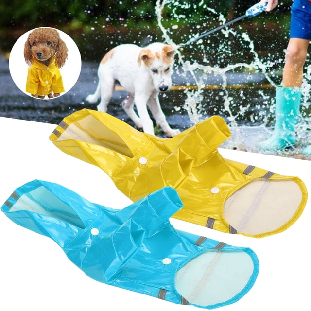 Dogs Reflective Rainwear, Dogs Raincoat Comfortable Breathable Waterproof For Dogs Yellow+Blue S