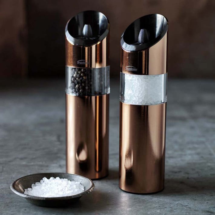 Electric Gravity Salt and Pepper Grinder – 6 AAA Batteries Powered