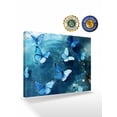 thumbnail image 2 of Blue Butterfly Wall Art for Living Room, Canvas Picture Wall Decor for Bathroom Bedroom, Modern Elegant Water Ripples Painting Artwork for Office Kitchen Hallway Dining Room Home Decorations 16"x20", 2 of 8