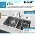 thumbnail image 3 of Ruvati RVH8351 Stainless Steel 33" Rectangular Undermount Double Sink, 3 of 26