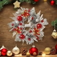thumbnail image 5 of Christmas Wreath 18 Inch with Deer - Flocked Velvet Holiday Wreath for Front Door Decor, Pre-Decorated with Pine Cones, Berries, Christmas Balls, Ready to Hang Festive Holiday Decor color, 5 of 9