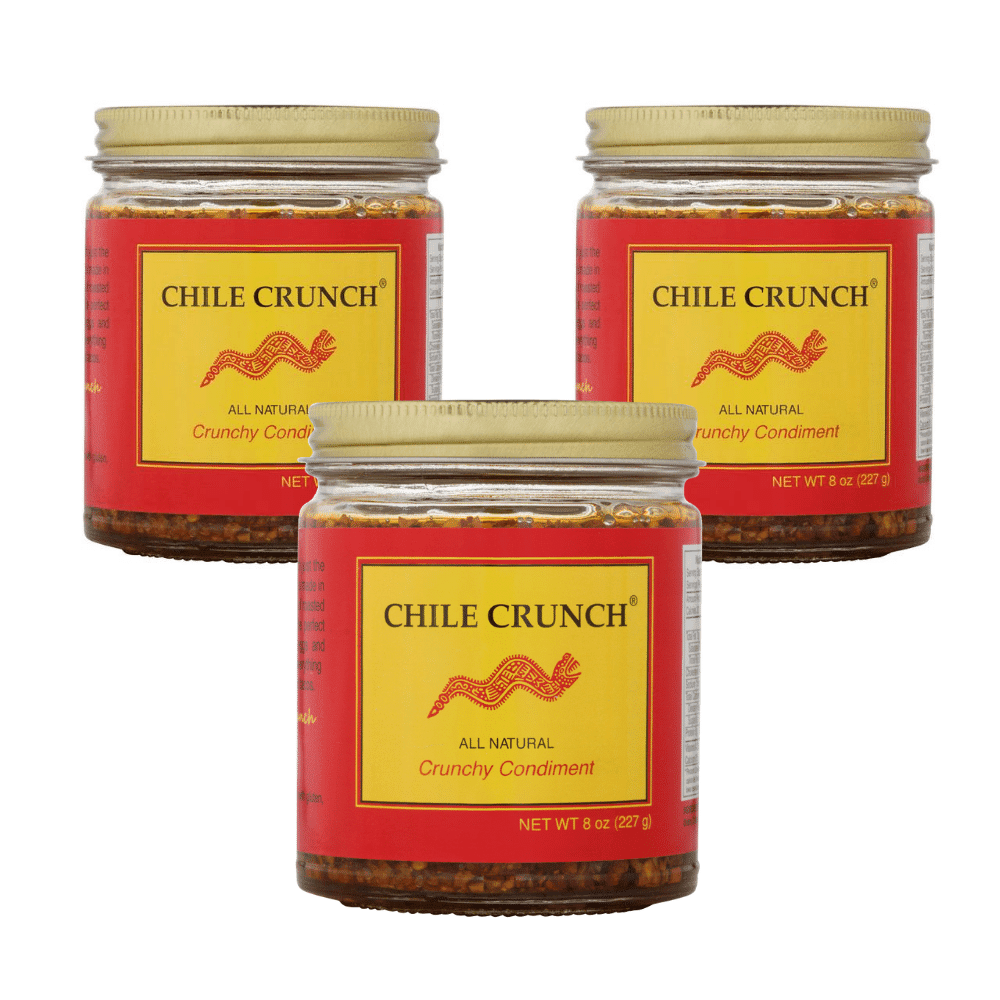 Chile Crunch a Crunchy All Natural Spicy Condiment Original Flavor 3 Jars