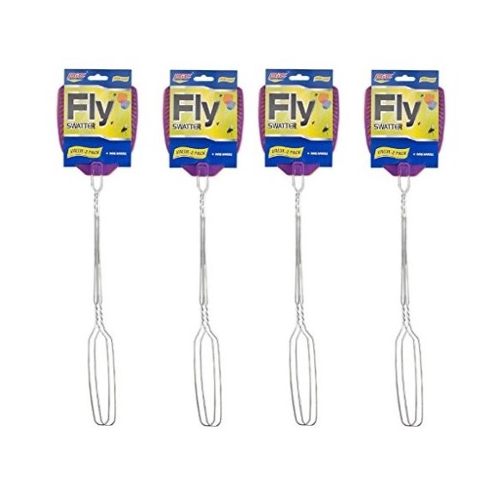 PIC 2 Piece Metal Handle Fly Swatter (Pack of 4)