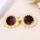 thumbnail image 3 of Round Flower Sunglasses Kids Daisy Sunglasses Blue, 3 of 5