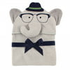 Hudson Baby Infant Boy Cotton Animal Face Hooded Towel, Smart Elephant, One Size