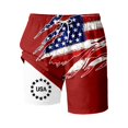 thumbnail image 5 of LIIPEE Shorts For Boys 4th Of July Summer Casual Hybrid Relaxed Fit Independence Day Patriotic U.S.A Stars Stripes Print Elastic Waist Breathable Soft Cute Party Double Layer Beach Shorts,5-6 Years, 5 of 5