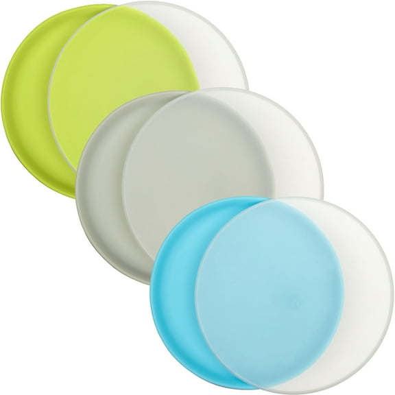 WeeSprout Baby & Toddler Non-Suction Plates with Lids, 100% Food Grade Silicone Plate, 3 Pack