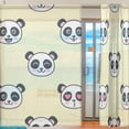 thumbnail image 2 of Coolnut Cute Panda Faces Semi Sheer Curtains Window Voile Drapes Panels Treatment-55x84in for Living Room Bedroom Kids Room, 2 Pieces, 2 of 4