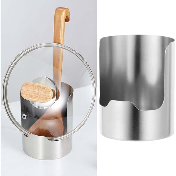Multi-functional Kitchen Utensil Holder, Space-Saving Open-Access Cooking Tool Organizer, Stainless Steel Countertop Organizer for Spatulas, Spoons, Pot Lids & Whisks (1Pc)