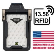 Identity Stronghold - Secure RFID Badge Holder for 1 Card - Heavy Duty Hard Plastic ID Badge Holder