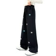 thumbnail image 5 of KAUOD Teen Youth Casual Wide Leg Jean Pants for Girls Trendy Put On Denim Pants Bow Embroidery Trouser Girl Jeans Clothes, 5 of 9