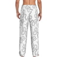 thumbnail image 3 of Goofa Hand Drawn Snake Printed Soft Pajama Pants for Men, Wide Leg Comfy Casual Lounge Yoga Pants-Medium, 3 of 9