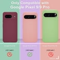 thumbnail image 3 of KOMI for Google Pixel 9/9 Pro Case, Silicone Phone Case with 1 Screen Protector, Soft Anti-Scratch Microfiber Lining, Full Body Shockproof Slim Cover Support Wireless Charging, Pink, 3 of 5