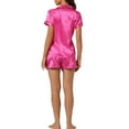 thumbnail image 3 of INSPIRAR CHIC Conjuntos de Pijamas para Mujeres, Camiseta de Manga Corta con Botones y Pantalones Cortos, Conjuntos de Lounge M Rosa Fucsia, 3 of 6
