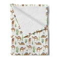 thumbnail image 2 of Oriental Soft Flannel Fleece Throw Blanket, Watercolor Style Interpretation of Camels with Ornamental Saddle and Cacti, Cozy Plush for Indoor and Outdoor Use, 50" x 60", Multicolor, by Ambesonne, 2 of 5